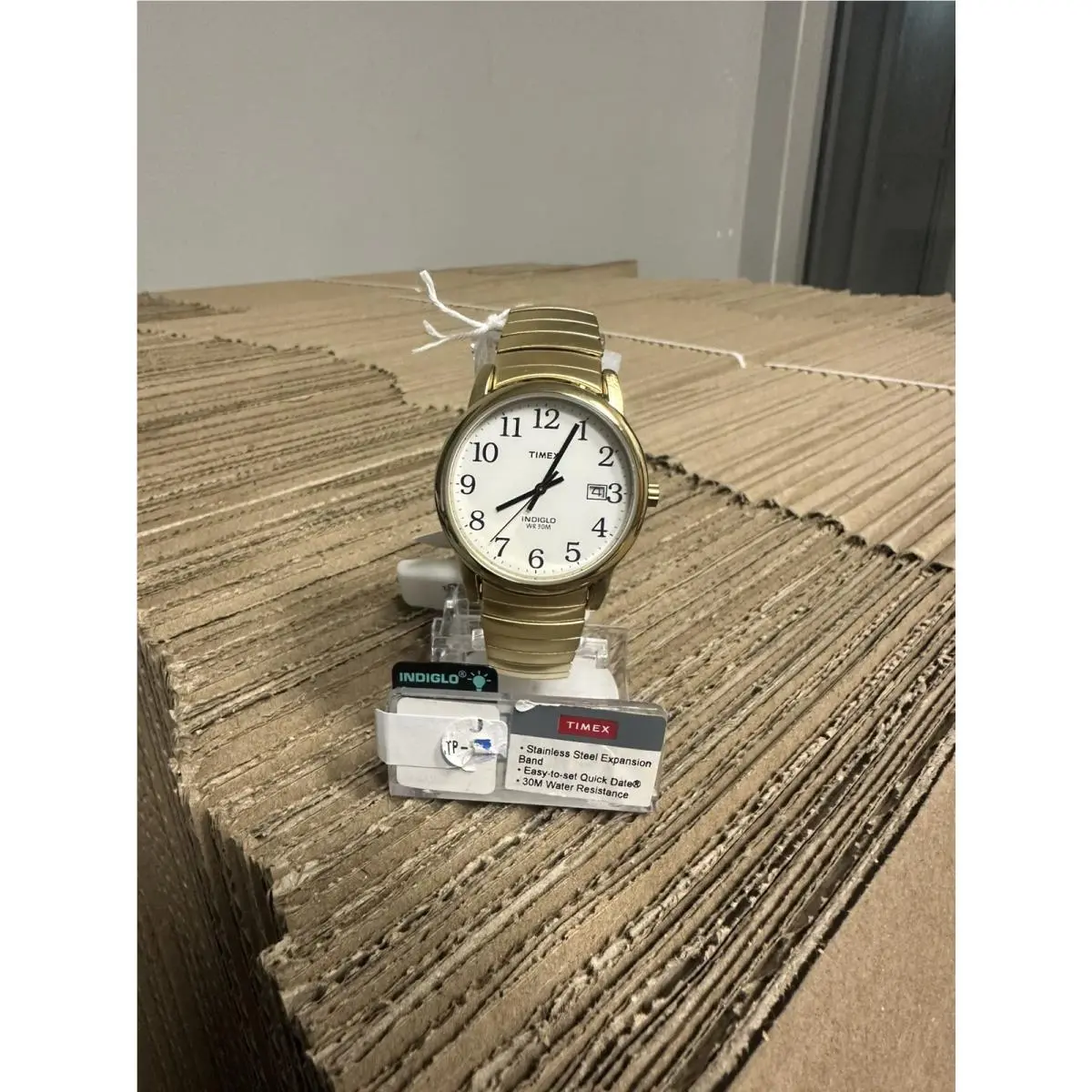 T2H301 Easy Reader Men`s Goldtone Expansion Watch Indiglo Day/date by Timex