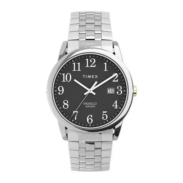 TW2V40200 Easy Reader Silver-tone Steel Men`s Expansion Band Analog Watch by Timex