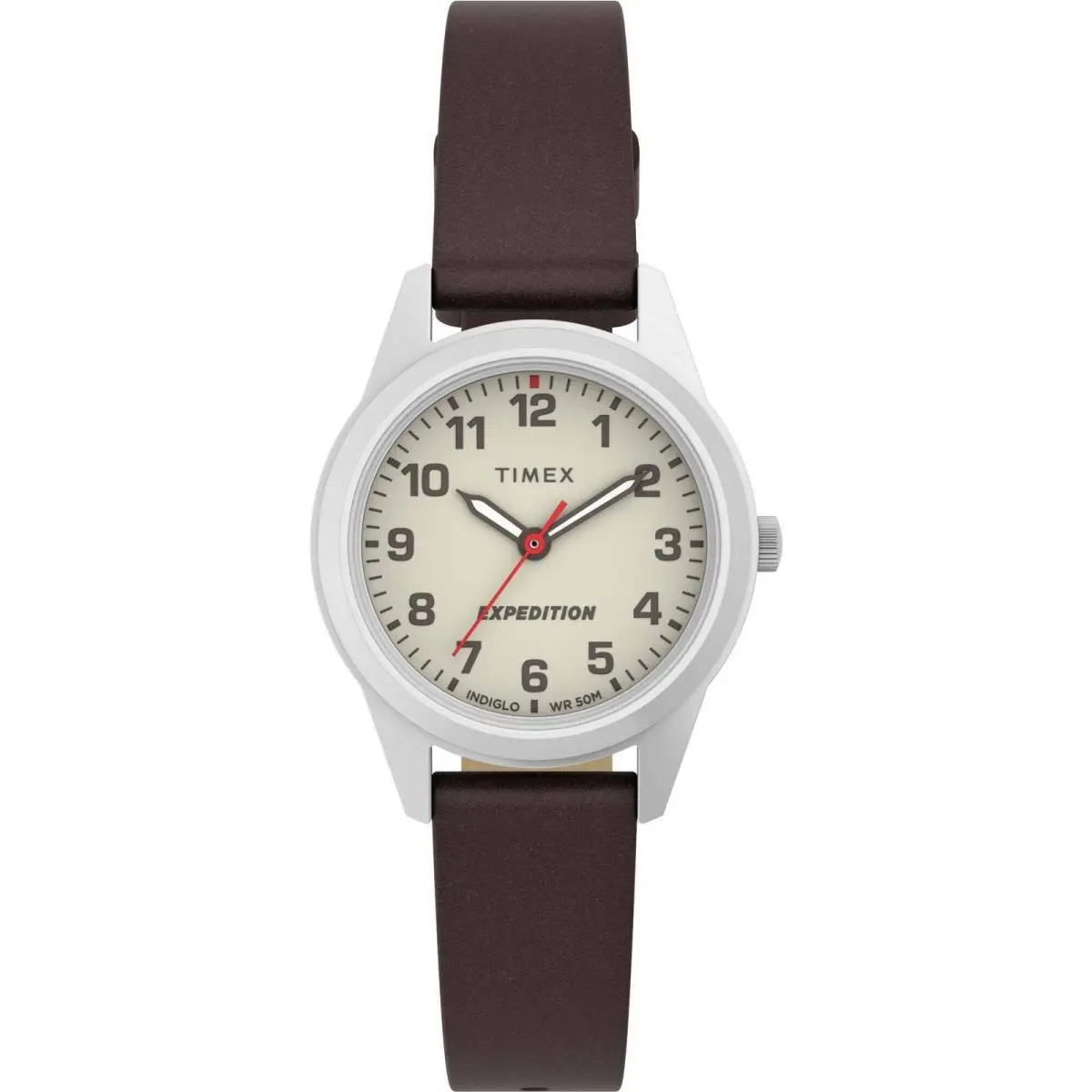 Women`s Watch Expedition Quartz Cream Dial Brown Leather Strap TW4B25600 by Timex