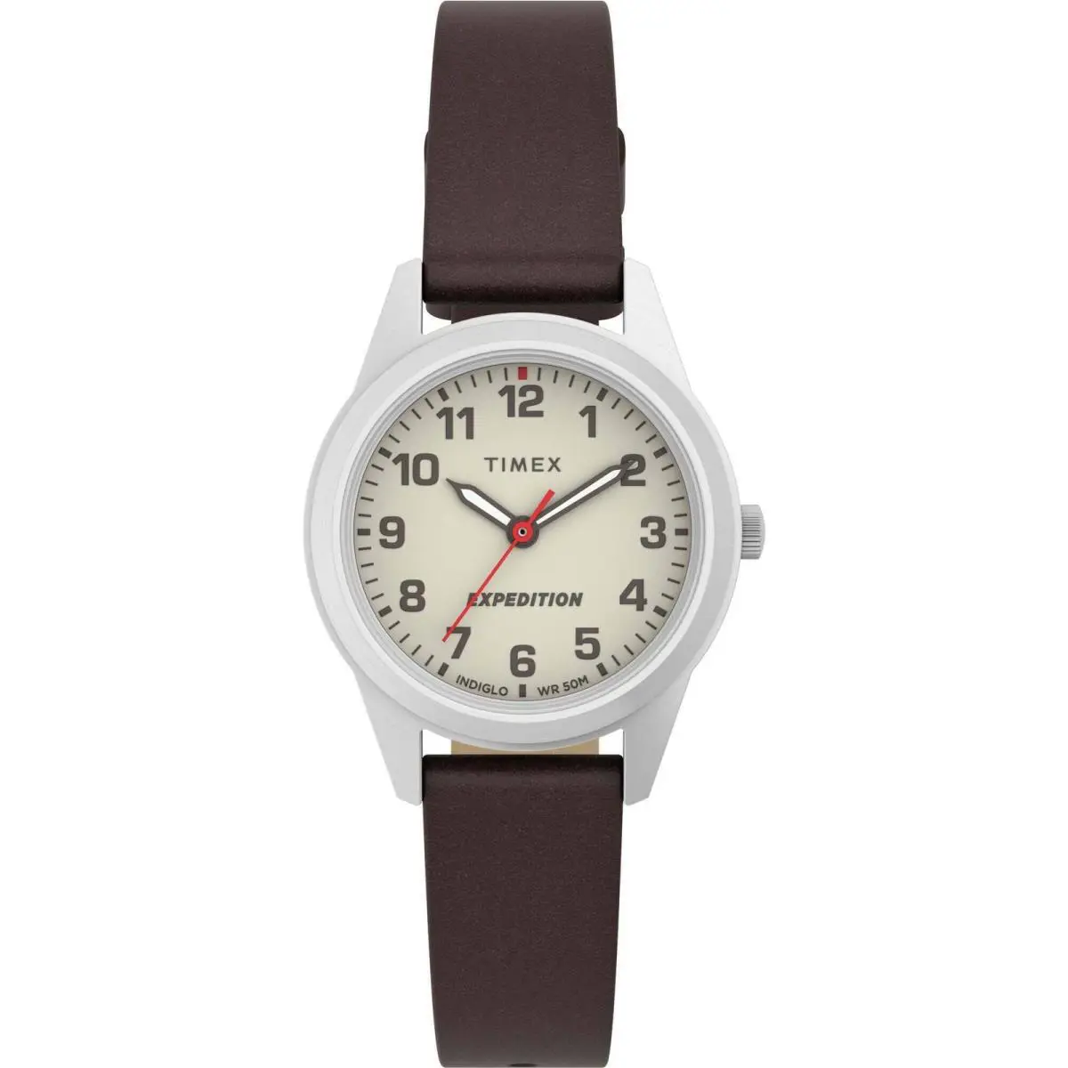 Timex Women`s Watch Expedition Quartz Cream Dial Brown Leather Strap TW4B25600 - Dial: Cream, Band: Brown
