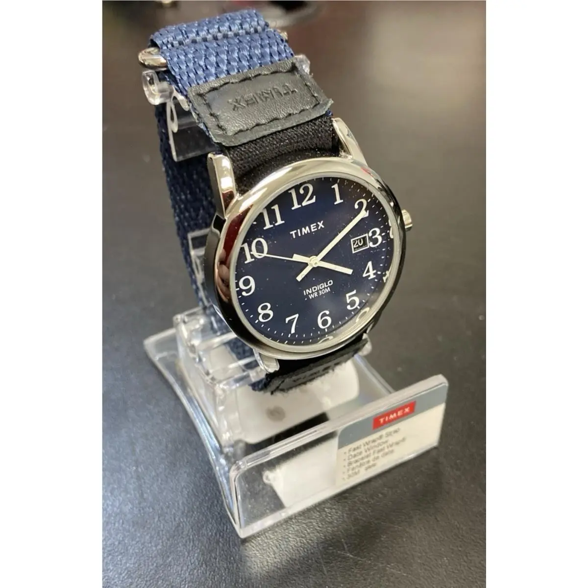 Timex Indiglo Watch TW2U85000 Mens Easy Reader Blue Dial Fast Wrapstrap Date 30M