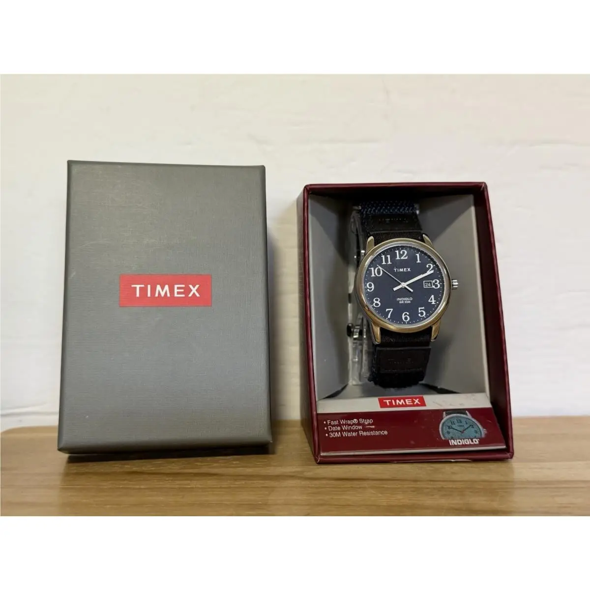 Timex Indiglo Watch TW2U85000 Mens Easy Reader Blue Dial Fast Wrapstrap Date 30M - Dial: Navy Blue, Band: Black, Bezel: Silver
