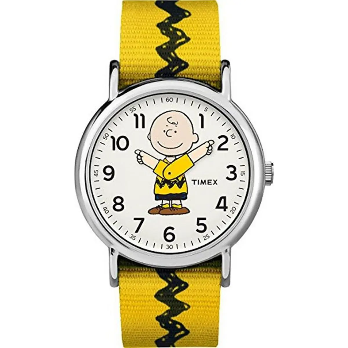 Ladies Kids Timex Weekender X Peanuts Yellow Charlie Watch TW2R41100 TW2R41100JT