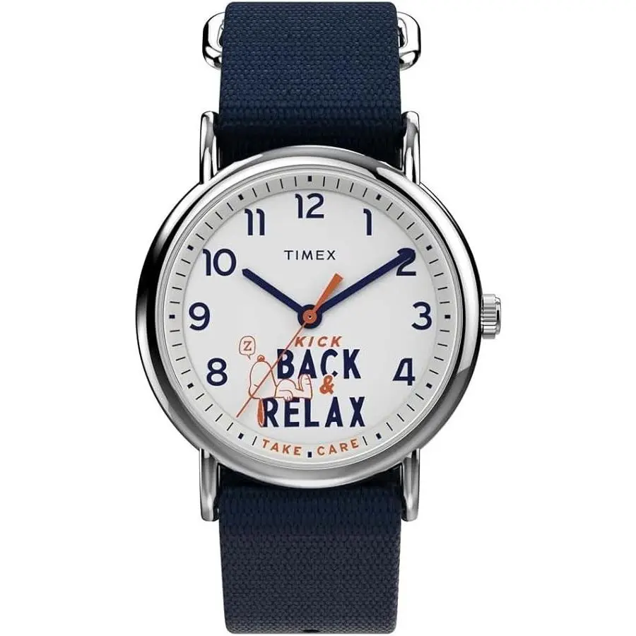 TW2V41900 Unisex Watch Weekender Peanuts Collection Blue Nylon Strap by Timex