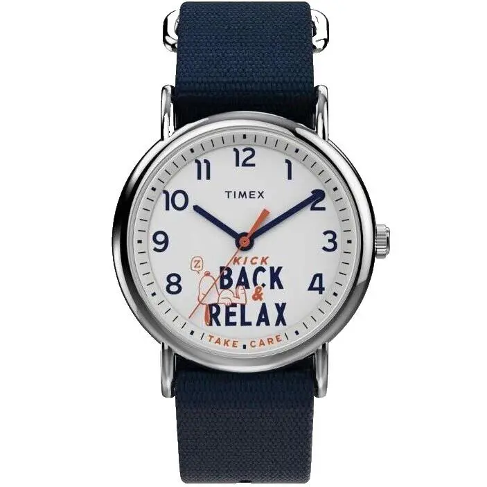 Timex Unisex Weekender x Peanuts Collection Blue Nylon Strap Snoopy TW2V41900