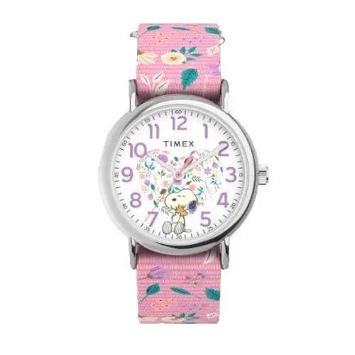 Unisex Weekender x Peanuts In Bloom Flower Fabric Strap Snoopy TW2V77800 by Timex