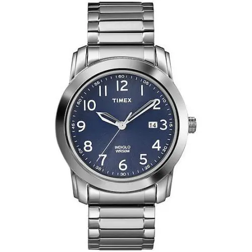 T2P132 Easy Reader Men`s Silvertone Expansion Indiglo Date by Timex