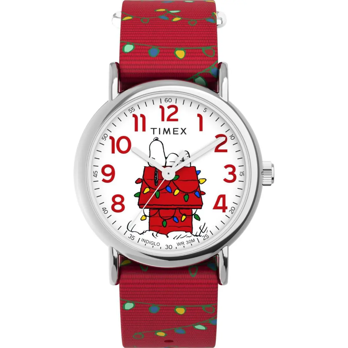 TW2W80800 Peanuts Weekender Red Fabric Watch Indiglo by Timex