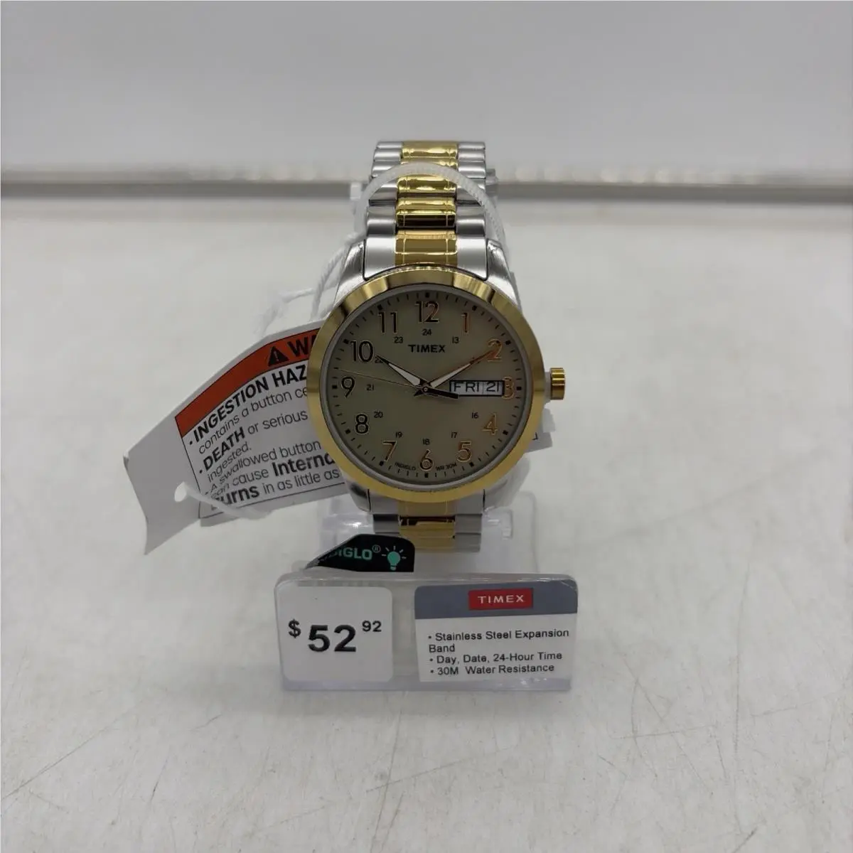 Timex Model T 2M935 JT Men’s Watch South Street Sport Two Tone Band Indiglo