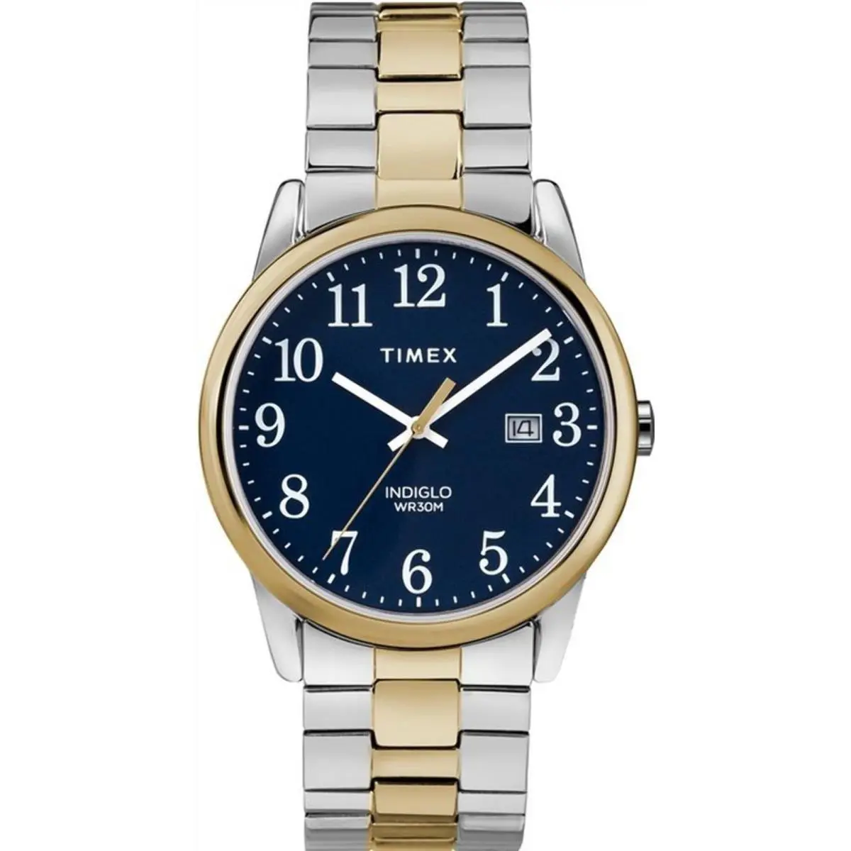 TW2R58500JT Men`s Easy Reader Blue Dial 38mm Steel Watch TW2R58500 by Timex