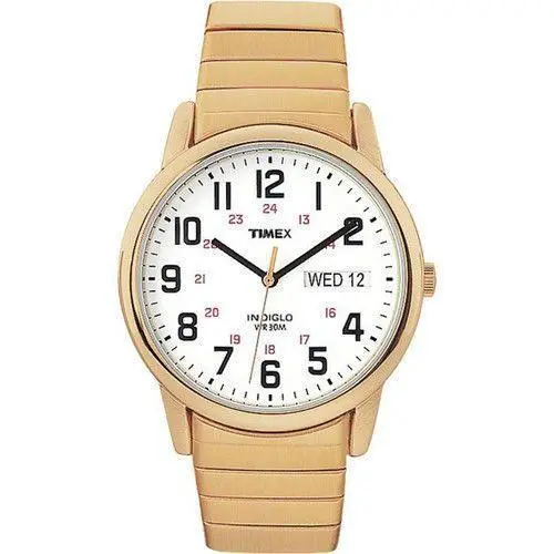 T20471 Easy Reader Men`s Goldtone Expansion Indiglo Day/date by Timex