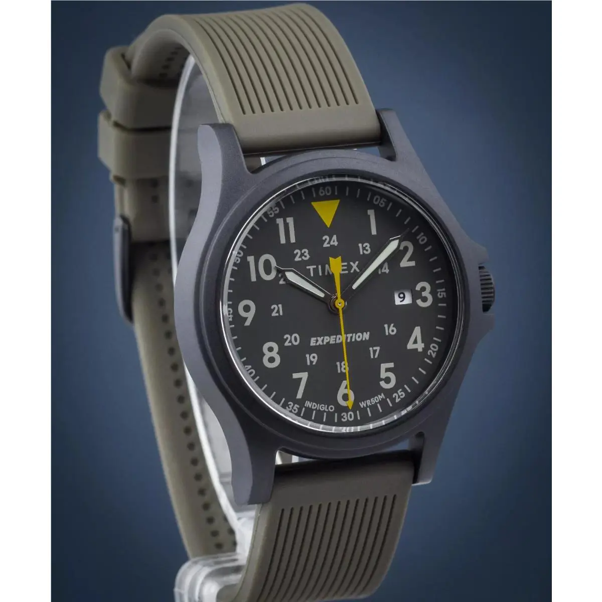 Timex TW4B30000 Men`s Expedition Green Strap Watch Acadia Indiglo Date - Dial: Green, Band: Green