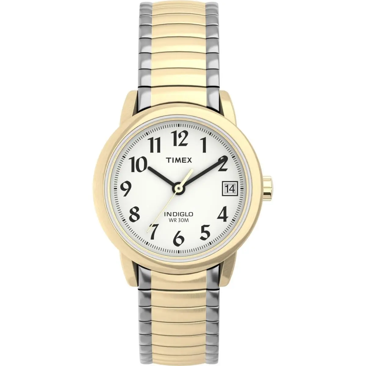 Timex Women`s Easy Reader 25mm Watch – 25mm Two-Tone/Two-Tone/White/B/25mm - White