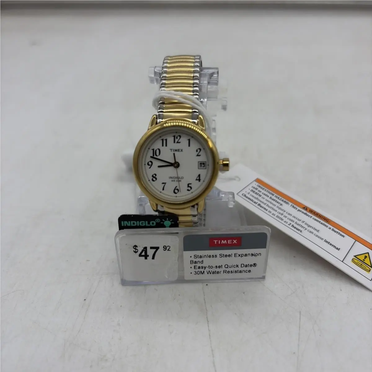 Timex Easy Reader T2H3819J Wrist Women`s Watch Two Tone White 25mm Needs Battery - Dial: White