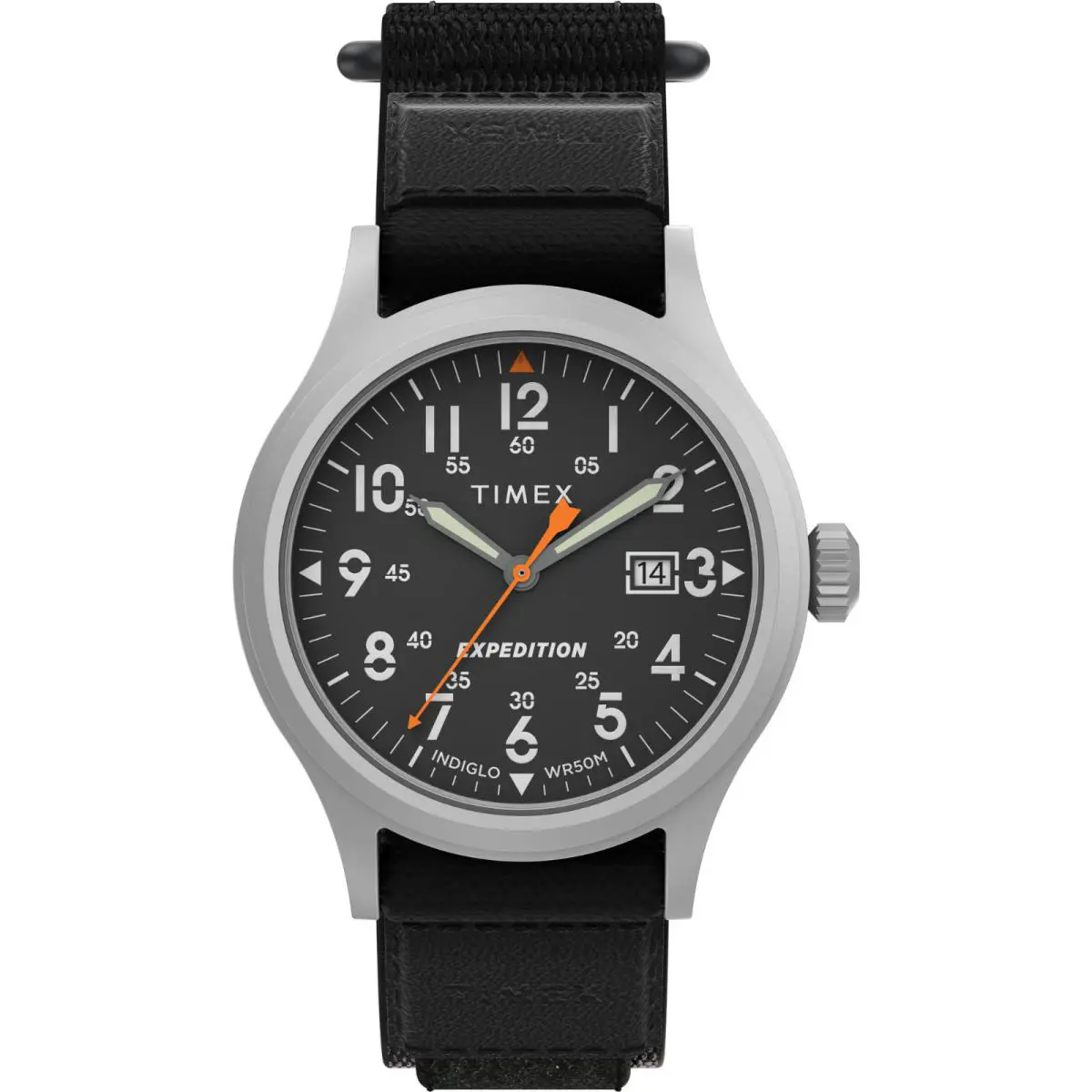 Timex TW4B29600 Men`s Expedition Nylon Wrapstrap Indiglo Watch Scout Date - Dial: Black, Band: Black