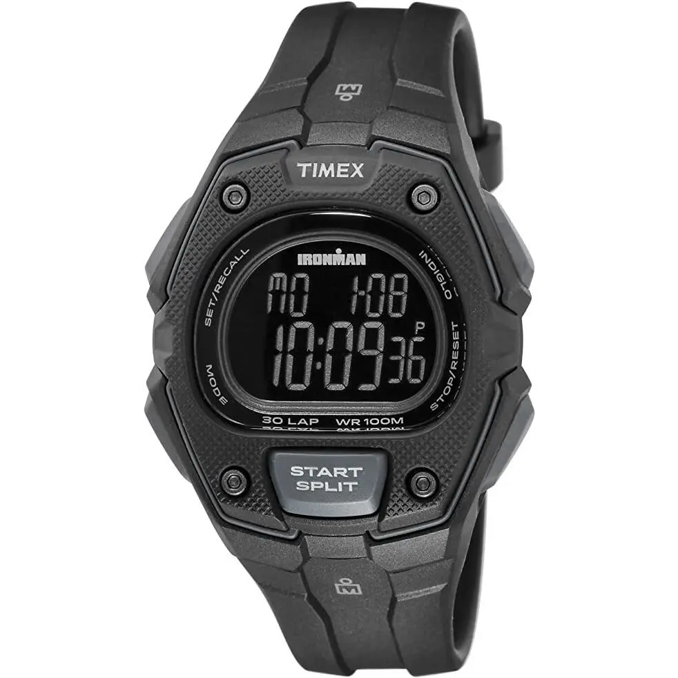 Ironman Men`s Classic 45mm Digital Gray Resin Strap Wrist Watch TW5M48600 by Timex