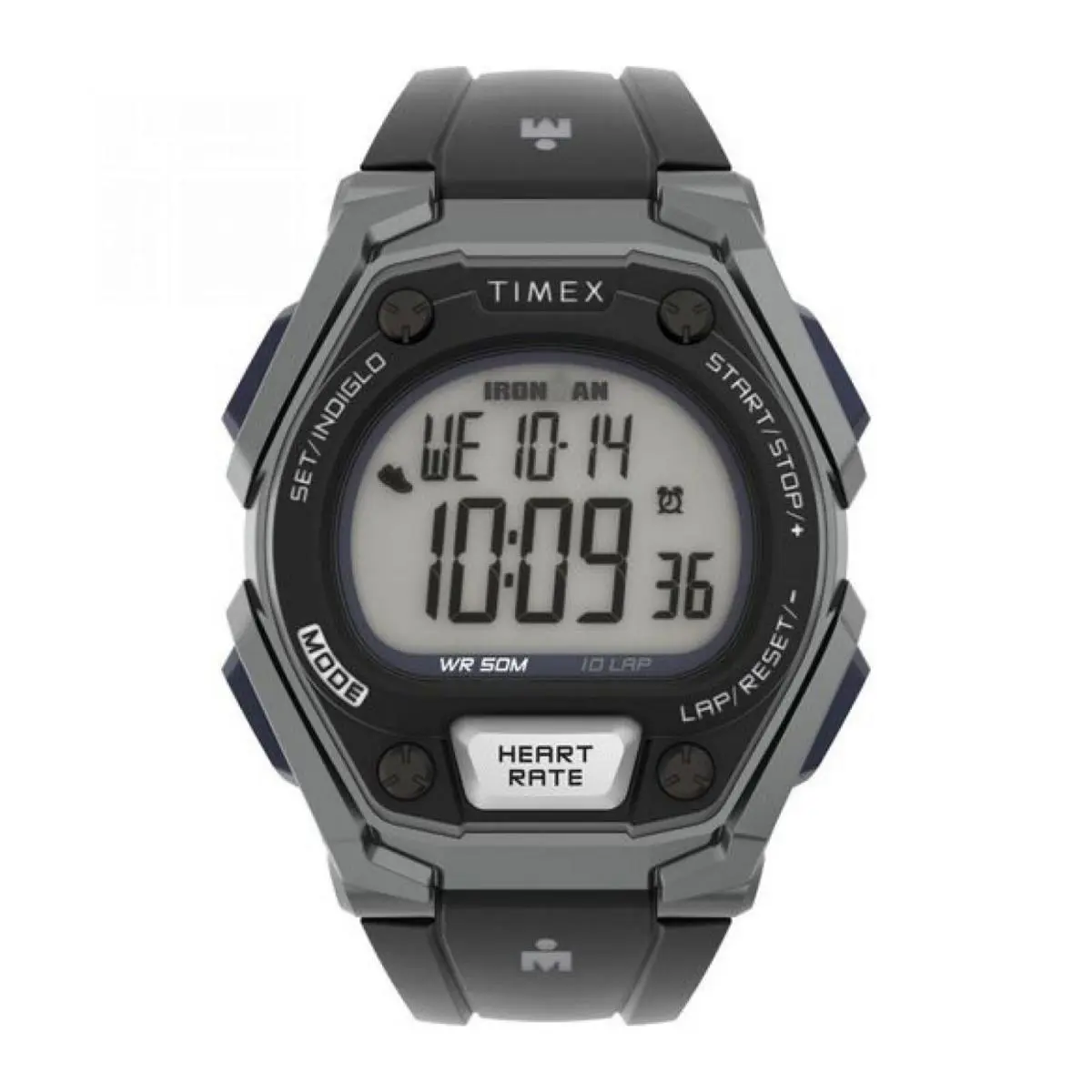 Watch Timex TW5M51200 Ironman Man 43mm Res - Dial: Grey, Band: Black