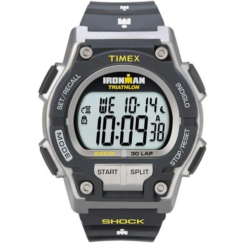 T5K195 Men`s Ironman 30-Lap Resin Watch Alarm Shock Indiglo Chrono by Timex