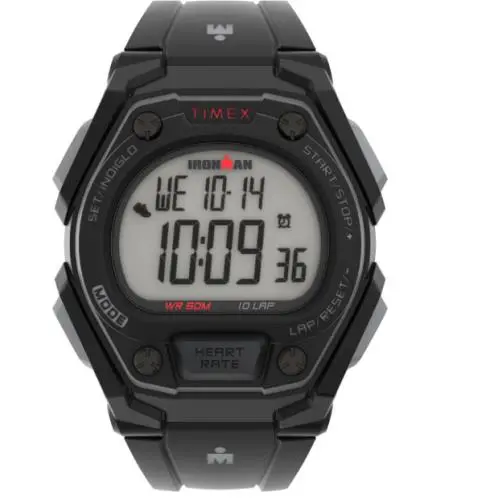 Ironman Men`s Classic 43mm Digital Black Resin Strap Watch TW5M49500 by Timex