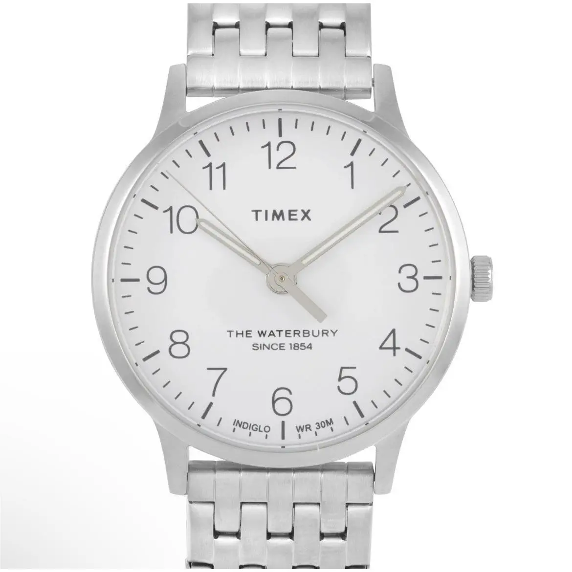 Timex TW2R72600 Waterbury Classic 36mm White Dial Stainless Steel Watch