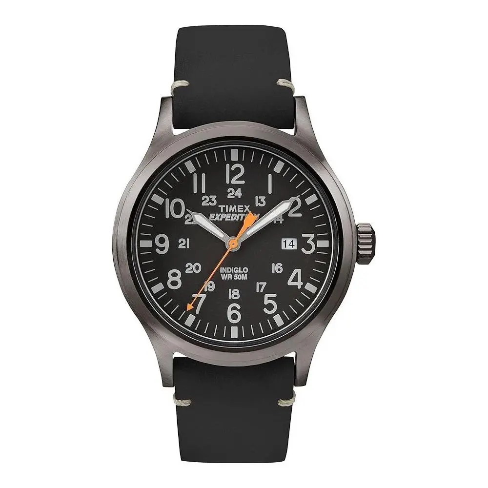 TW4B01900 Men`s Expedition Leather Indiglo Watch Scout Date by Timex