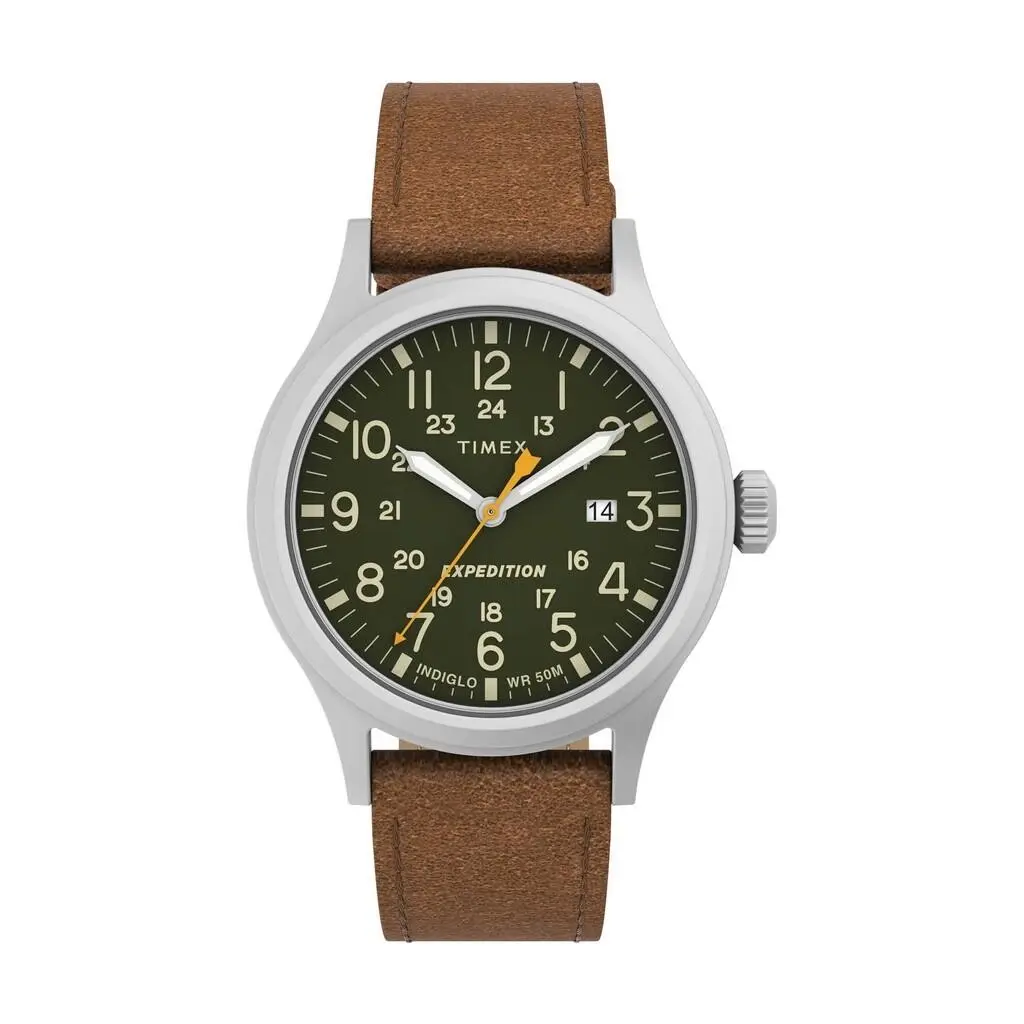 TW4B23000 Men`s Expedition Leather Indiglo Watch Scout Date by Timex
