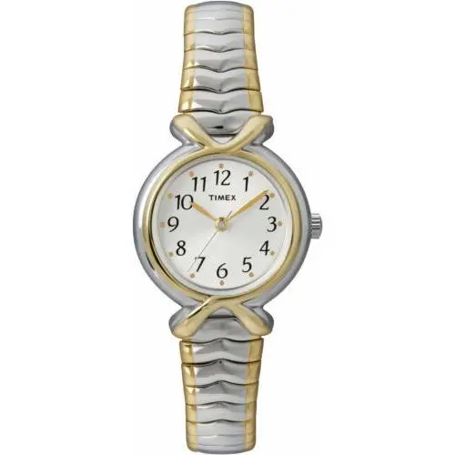 Timex T21854 Easy Reader Women`s 2-Tone Expansion Watch 25MM Case - Dial: White, Band: Multi-Color