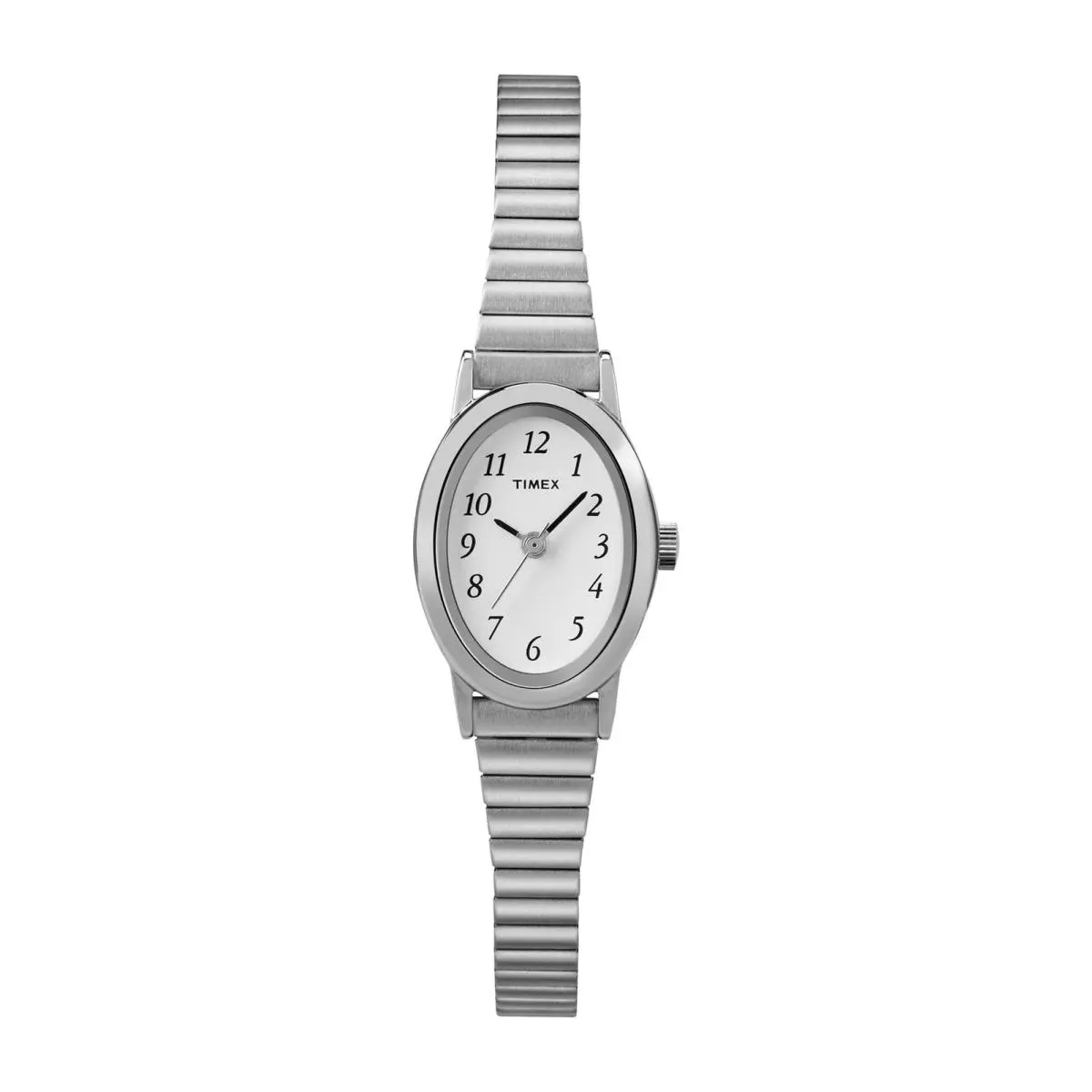 Timex T21902 Women`s Cavatina Silvertone Expansion Band Watch - Dial: White, Band: Silver