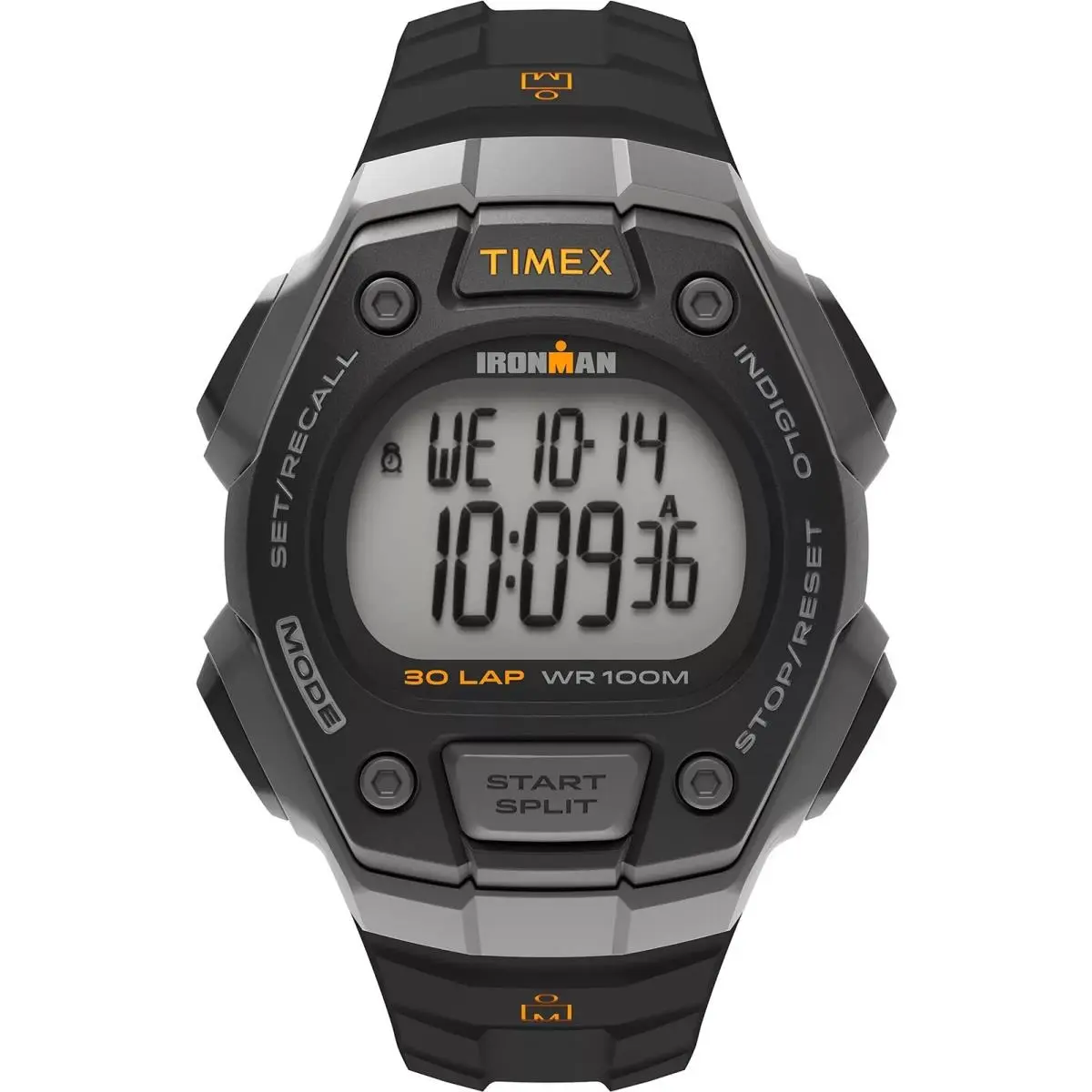 Timex T5K821 Men`s Ironman 30-Lap Resin Watch Alarm Indiglo Chronograph - Band: Black