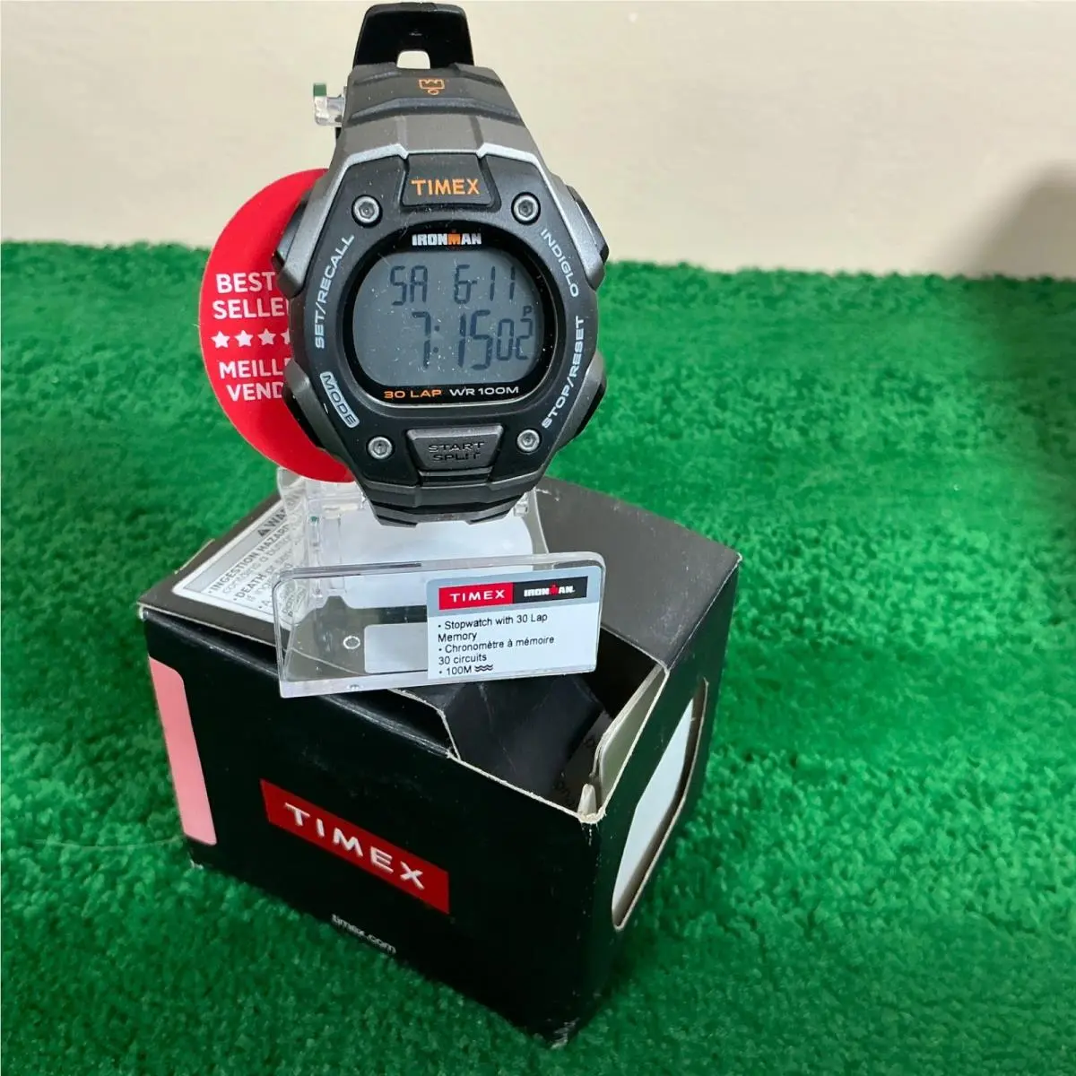 T5K821 Men`s Ironman 30-Lap Resin Watch Chronograph Black/orange by Timex