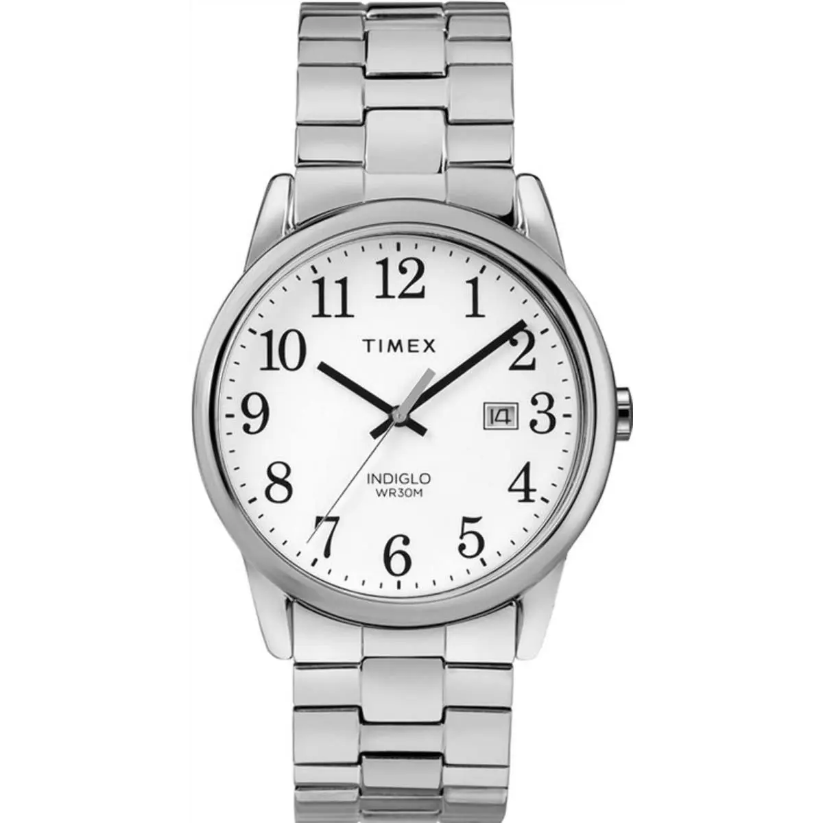 Timex TW2R58400JT Women`s Easy Reader Stainless Steel Watch TW2R58400 - Silver, Dial: White, Band: Silver
