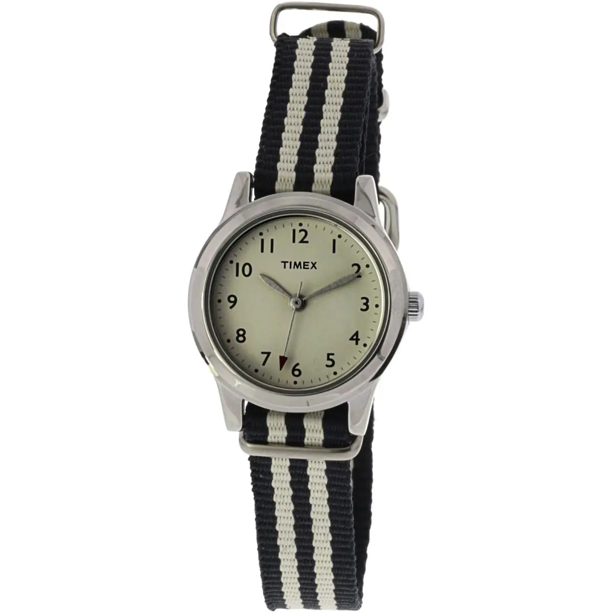 Timex Women`s T2N508 Silver Nylon Quartz Fashion Watch - Band: Black, White
