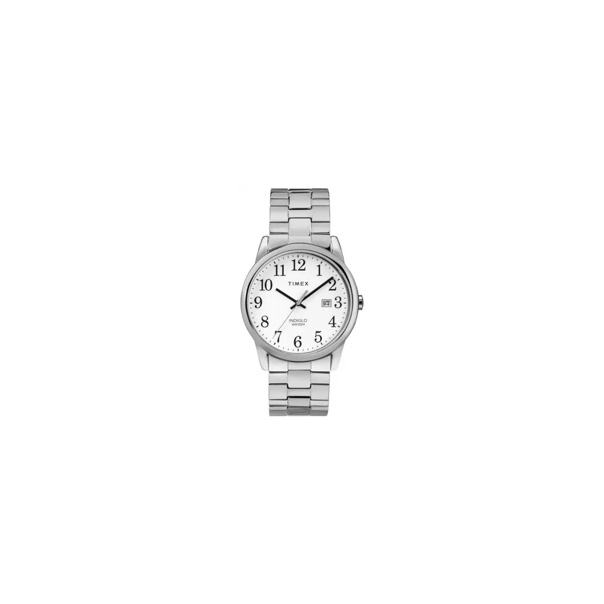Timex Ttw2r58400 Men`s Easy Reader Watch - Dial: White, Band: Silver