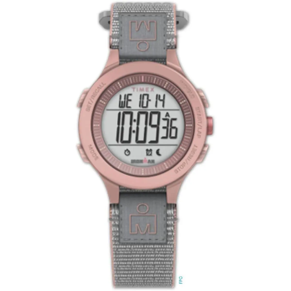 Timex TW5M64200 Men`s Digital Ironman T200 42mm Gray Fastwrap Strap Watch - Pink, Dial: Gray, Band: Gray