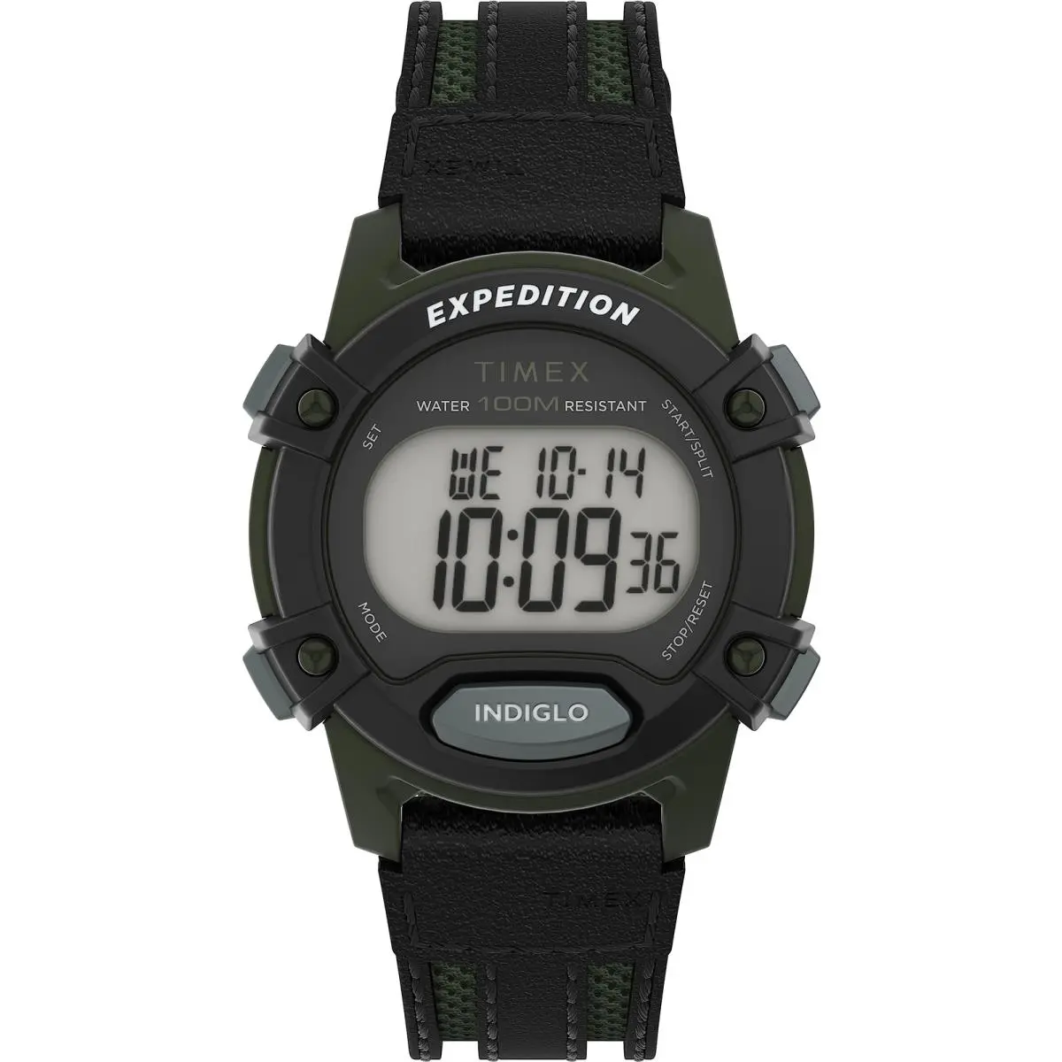 Timex TW4B28700 Unisex Expedition Cat Black Strap Digital Dial Green Case Watch