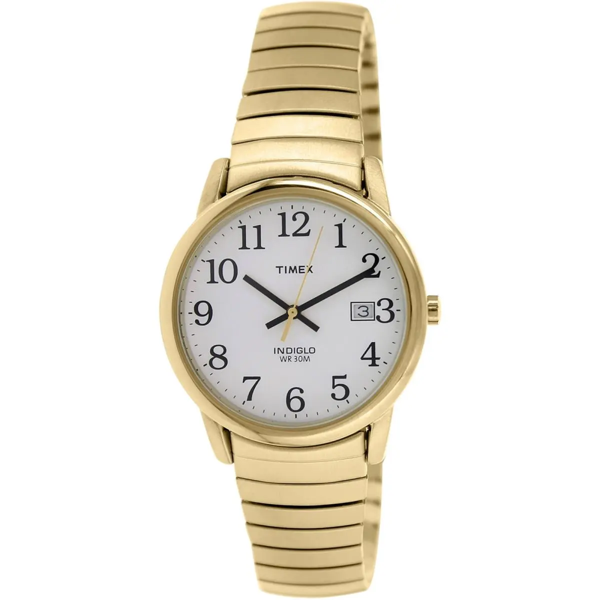 Men`s Watch Easy Reader White Dial Plated Stainless Steel Bracelet T2N090 by Timex
