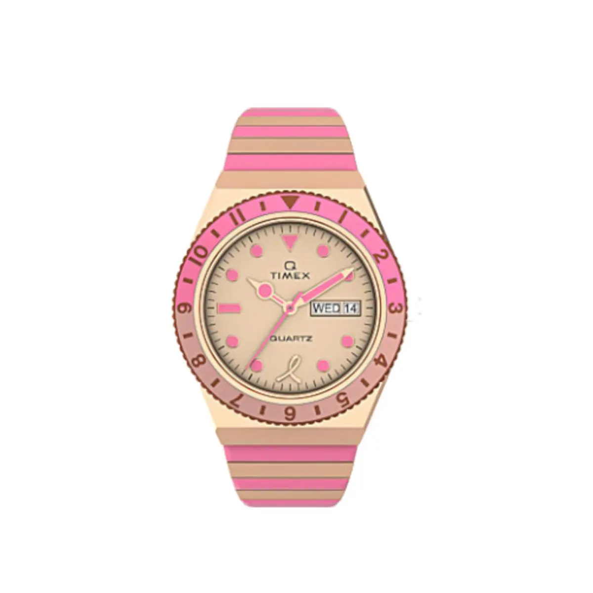 Timex Q x Bcrf 36mm Stainless Steel Bracelet Pink Women`s Watch TW2V52700
