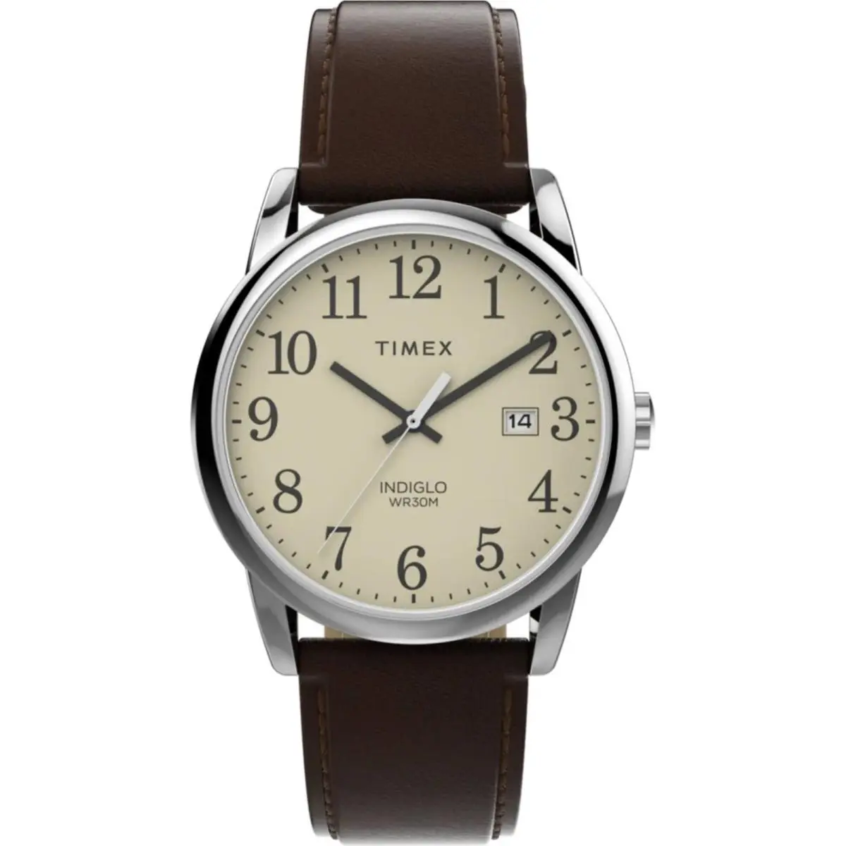 Timex Men`s Watch Easy Reader Quartz Brown Adjustable Leather Strap TW2V68700