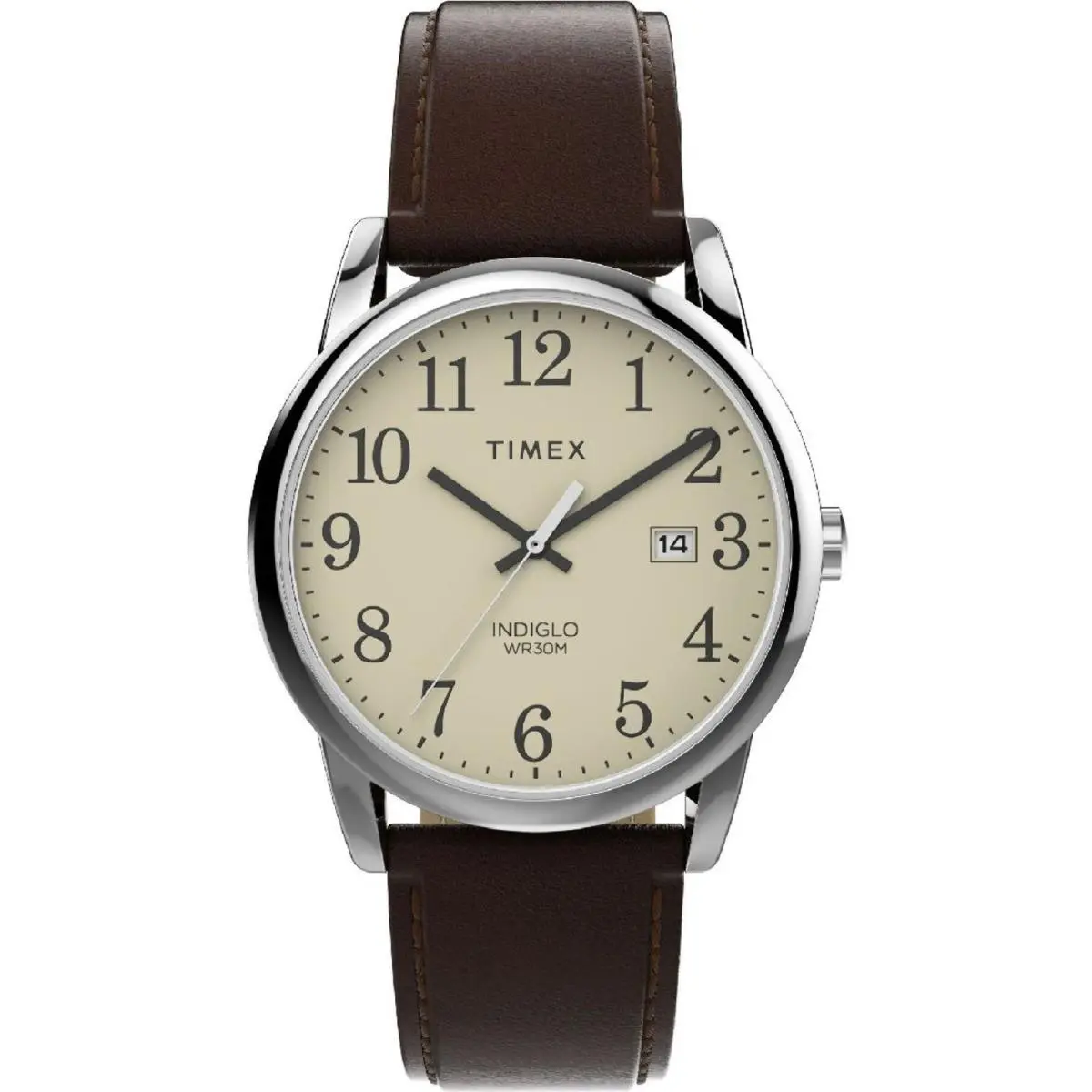 TW2V68700 Men`s Easy Reader 38mm One-time Adjustable Leather Strap Watch by Timex