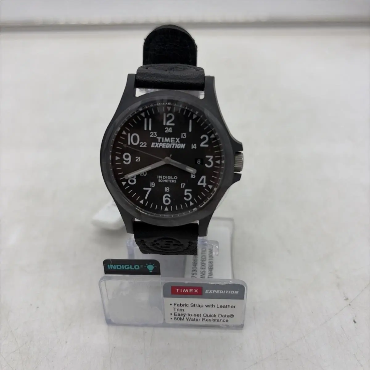 Timex TW4B081009J Men`s Expedition Acadia Black Nylon Strap Watch TW4B08100 - Black, Dial: Black, Band: White, Black
