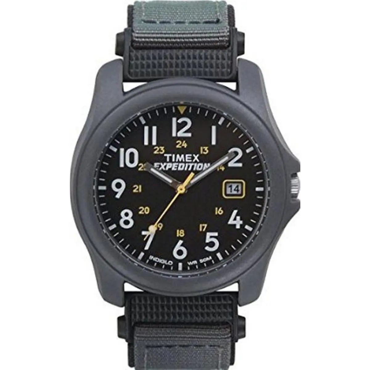 Timex T425719J Men`s Expedition Camper Grey Nylon Strap Watch T42571 - Black, Dial: Black, Band: Green