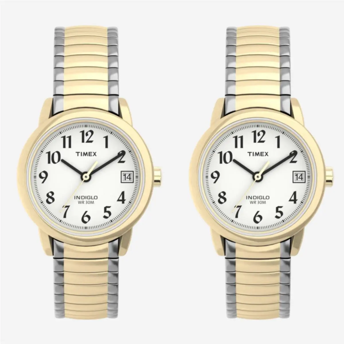 2 Pack Timex Women`s T2H381 Easy Reader 25mm Bracelet Expansion Band Watch - Band: Multicolor