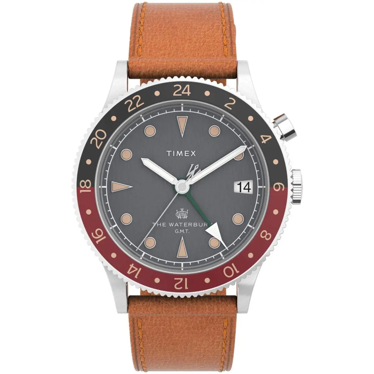 Timex Waterbury Traditional Gmt 39mm Black Tan Watch