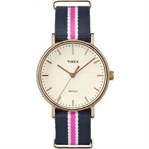 Women`s 38mm Multicolor Nylon Band Steel Case Quartz Watch TW2P91500 by Timex