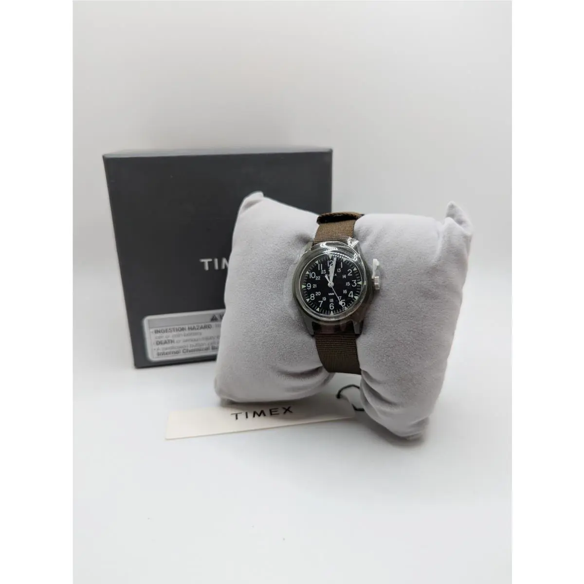 MK1 SR626SW Womens Brown Band Green Case Water Resistant Round Wristwatch by Timex