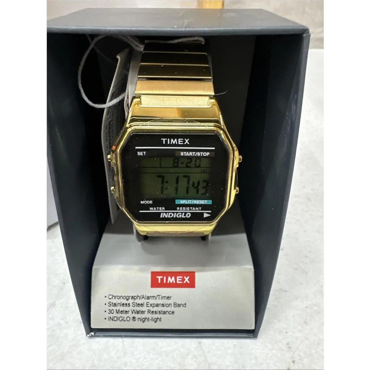 Timex Men`s T78677 Classic Digital Gold-tone Stainless Steel Expansion Band