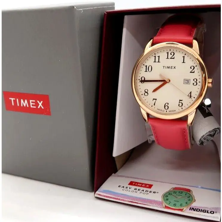 TW2R62500 JT Pink Rose Gold Glow Dial Easy Reader Unisex Watch R25-87 by Timex