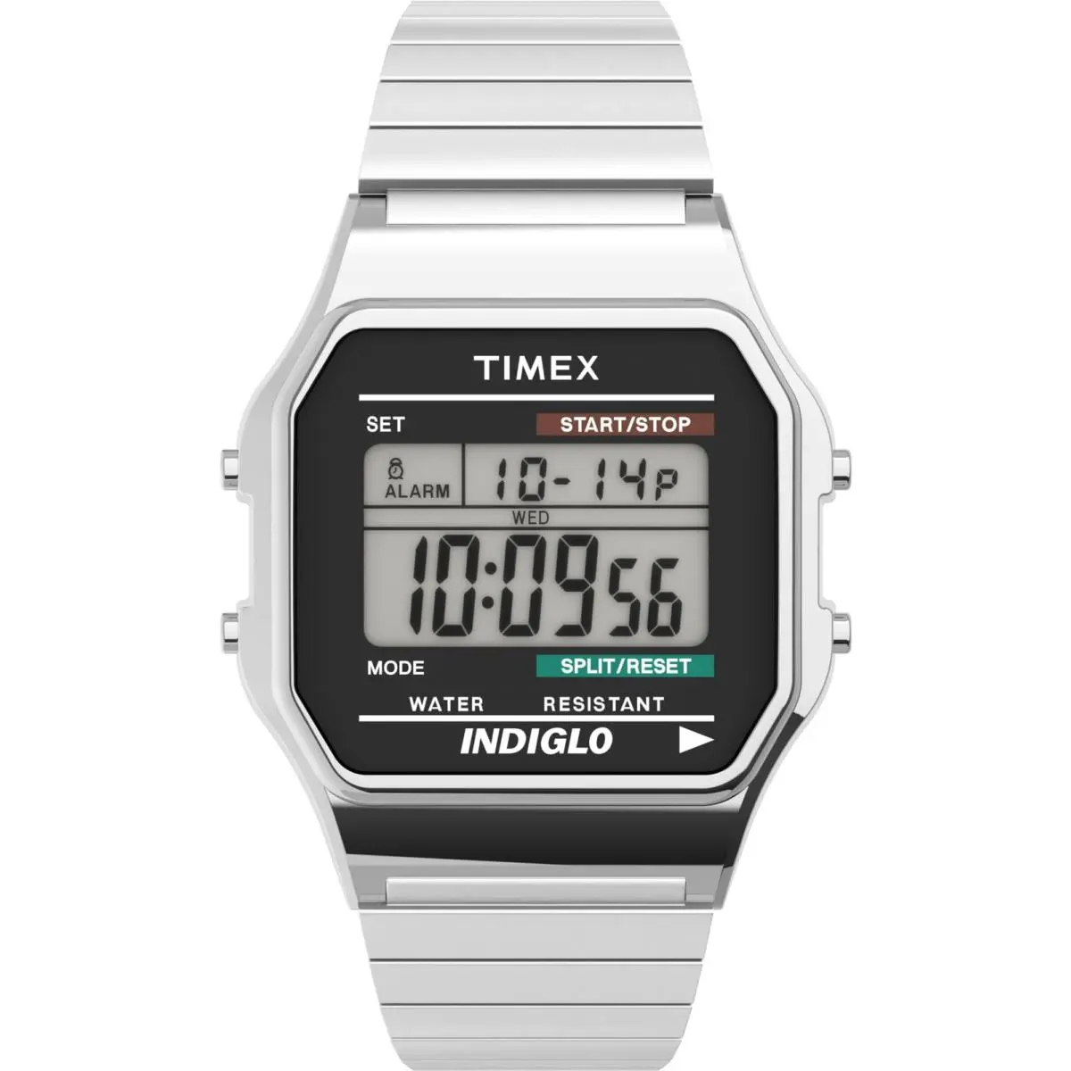 Timex Men`s T78587 Classic Digital Silver-tone Stainless Steel Expansion Band