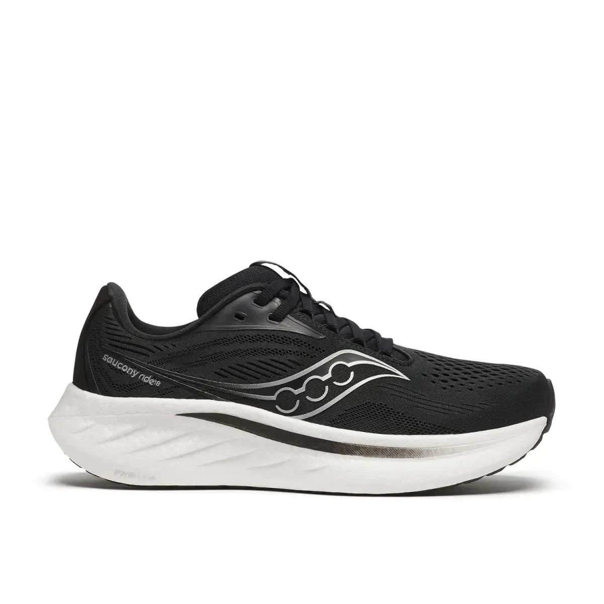 Woman`s Athleisure Saucony Ride 17 Running Shoe - Black
