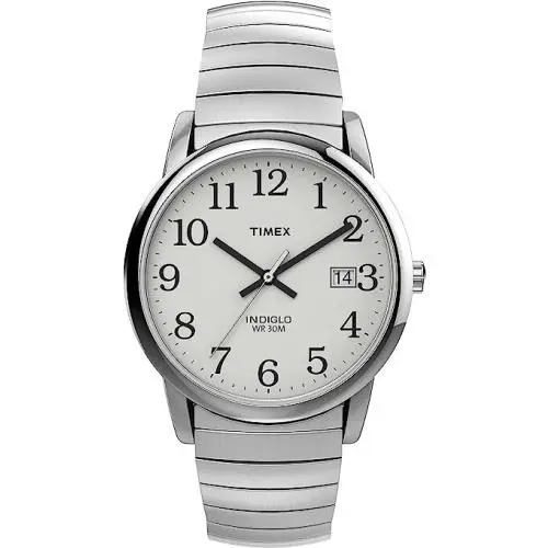 Timex T2H451 Men`s Easy Reader Silver-tone Expansion Band Watch